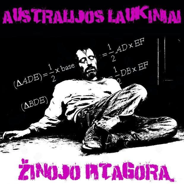 Nuotraukoje naujo singlo "Australijos laukiniai žinojo Pitagorą" viršelis, kurį sukūrė Varveklis.