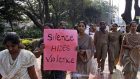 Vienas daugelio protestų prieš moterų prievartą Indijoje