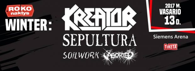 „Roko naktys Winter“ Vilniuje: Sepultura, Kreator, Soilwork, Aborted