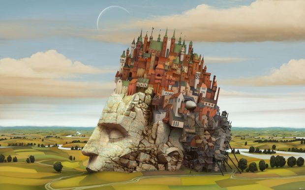 A hunger after a thousand year nap. An image painted for the NVArt "Surreal in the style of Jacek Yerka" contest run by CGSociety and NVIDIA. Software: Photoshop. March 2009. Marcin Jakubowski.
