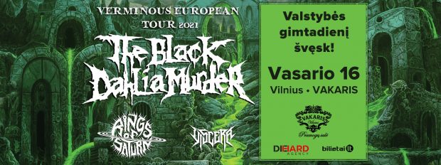 Vasario 16-ąją Lietuvą sveikins sunkiosios muzikos desantas su „The Black Dahlia Murder“ priešakyje