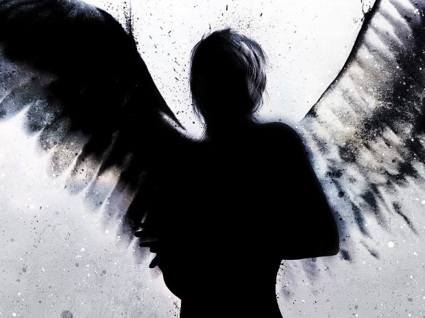 https://www.wallpaperflare.com/silhouette-artwork-of-angel-wallpaper-151617