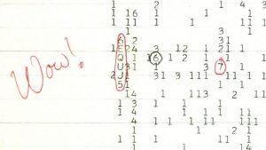 The Wow! signal was a strong narrowband radio signal detected by Jerry R. Ehman on August 15, 1977, while he was working on a SETI project at the Big Ear radio telescope of Ohio State University, then located at Ohio Wesleyan University's Perkins Observatory in Delaware, Ohio.