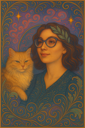 Perla with her owner