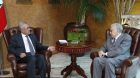 Lakhdaras Brahimi (kairėje) susitiko su Libano prezidentu Micheliu Sleimanu. Press TV nuotr.